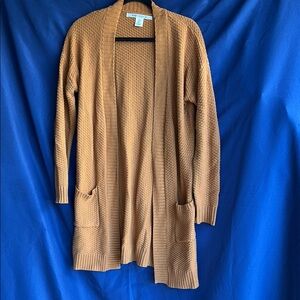 Max Studio Tan Open-Front Cardigan Sweater